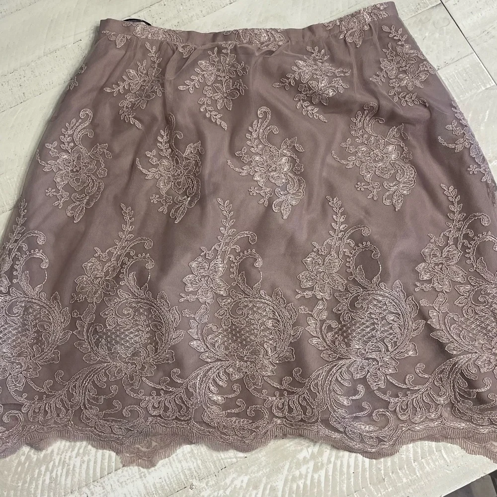 Elegant Lace Embroidered Jenny Yoo Skirt - Purple